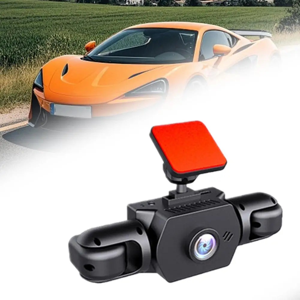 4-Lens 360° Panoramic Dash Cam, Full HD 1080P Car Driving Recorder with Front Rear Left Right Wide-angle Cameras Loop Recording