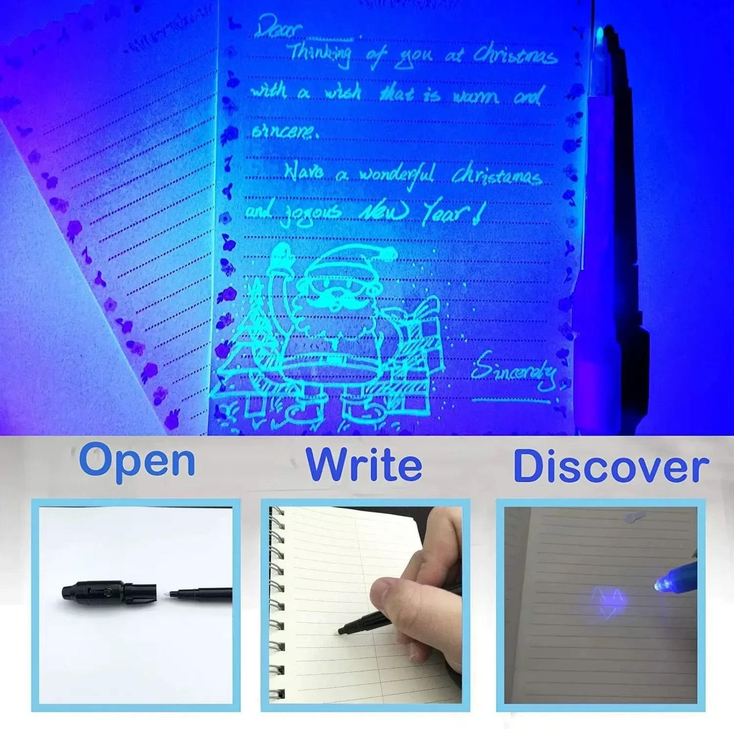 4-12pcs Invisible Ink Pen Spy Pen with UV Light Magic Marker for Secret Message Treasure Box Prizes Kids Party Favors Toys Gift