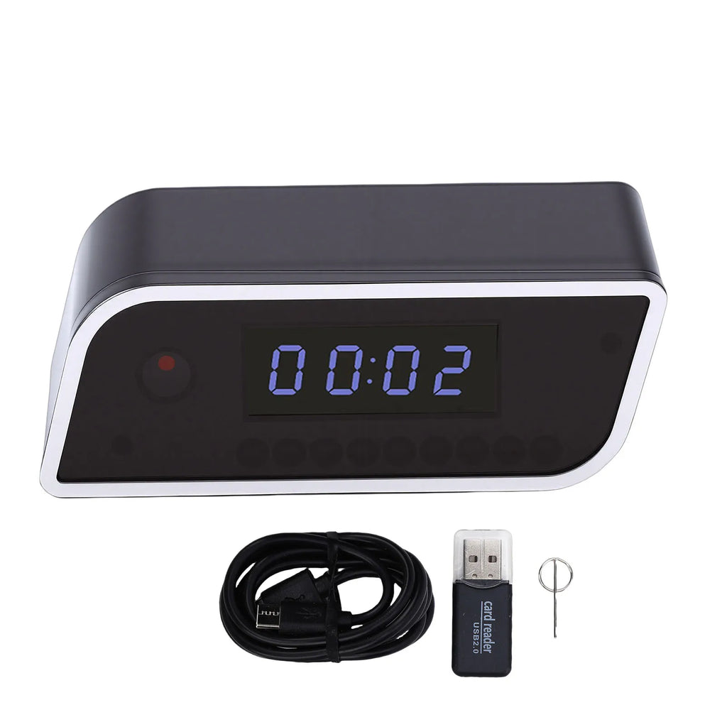 WiFi Camera Clock Wireless Camera FHD WiFi Camera Clock Indoor Wireless Security Camera with LED Time Display Motion Detection