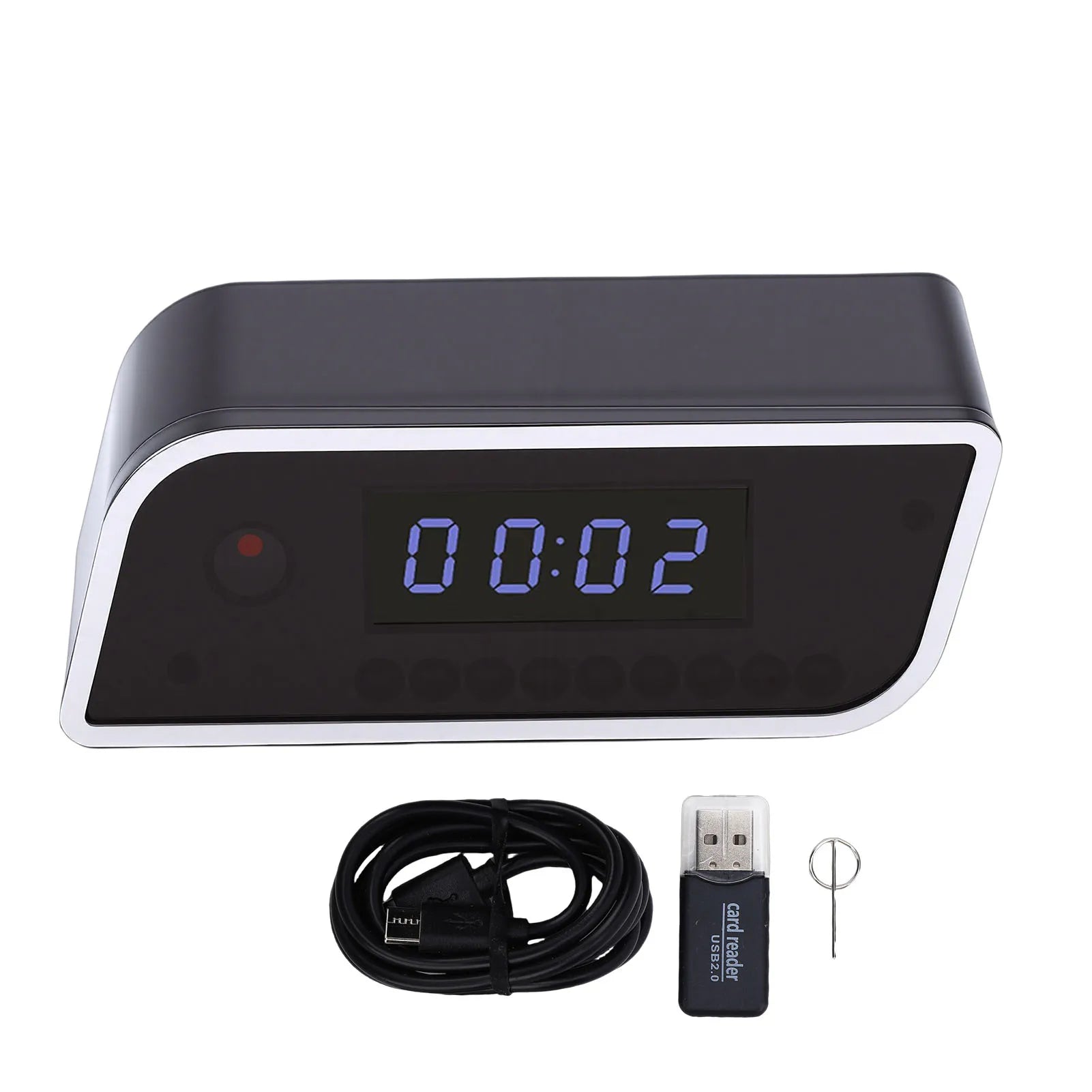 WiFi Camera Clock Wireless Camera FHD WiFi Camera Clock Indoor Wireless Security Camera with LED Time Display Motion Detection