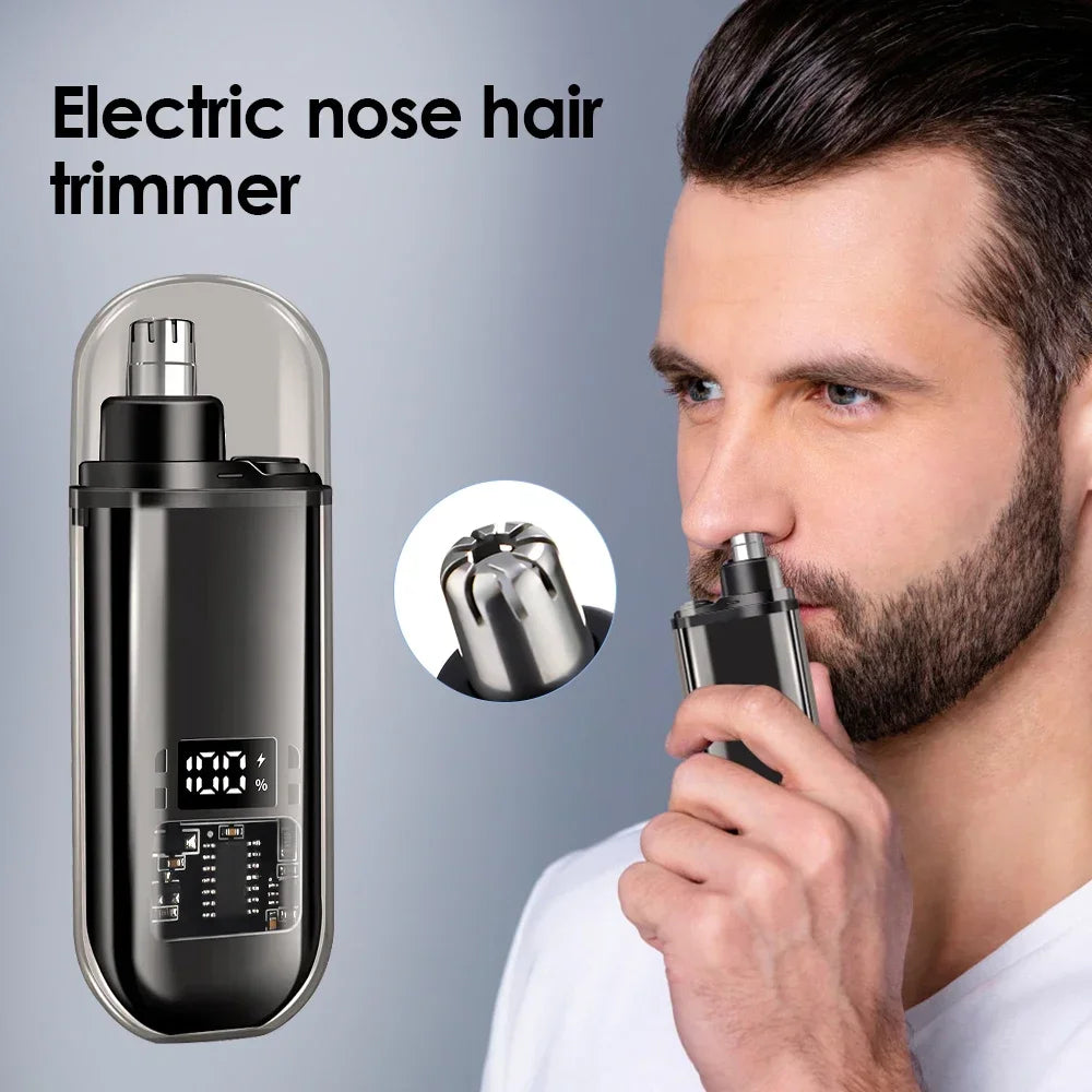 Portable Electric Nose Hair Trimmer USB charging Nose Ears Hair Eyebrow Trimmer for Men Rechargeable Painless set