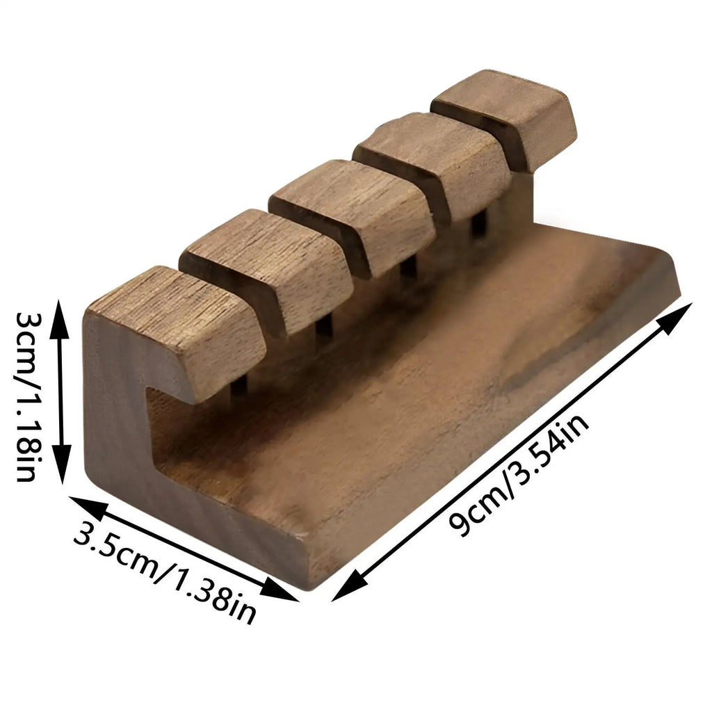 Cord Organizer Wooden USB Cable Holder Wire Organizer Self Adhesive Cord Keepers For Cables 3MTape Backed 4 Holes For Cable
