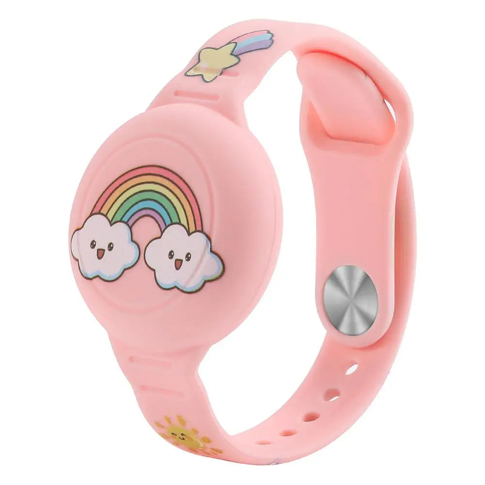AirTag Bracelet for Kids, Waterproof Cute Cartoon Air tag Holder for Kids with Full Coverage Design Silicone Hidden Wristband
