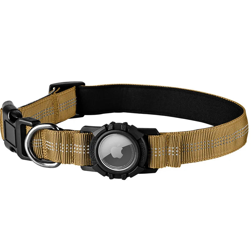 Airtag Dog Collar with Waterproof AirTag Case, Reflective Soft Padded & Safety Air Tag Pet Collar Adjustable for Large Dogs