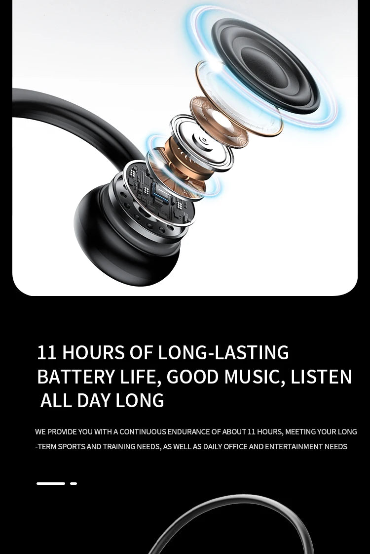B8 True Bone Conduction Earphones Bluetooth 5.3 Sports Wireless Headphones Ear Hook IPX5 Waterproof Headset for Running Driving