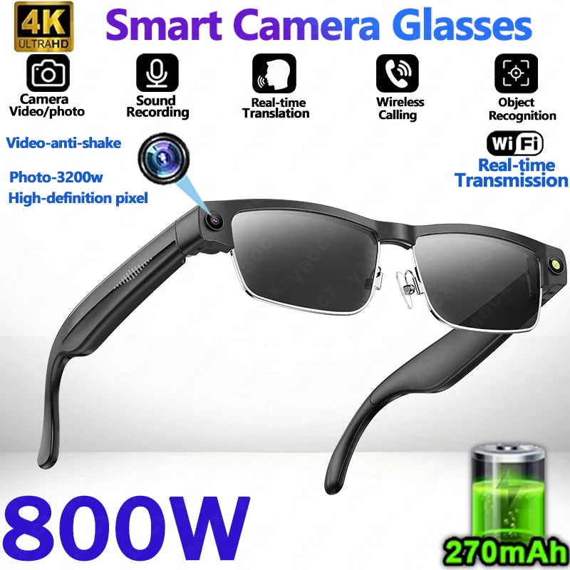 2026 4K Smart Glasses AI Translation Color-changing Lenses High-definition Voice Call Music Local Open-ear Audio Smart  Glasses