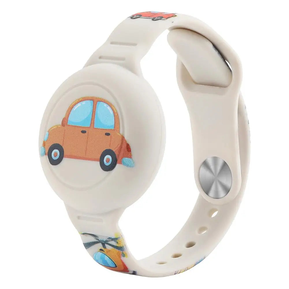 AirTag Bracelet for Kids, Waterproof Cute Cartoon Air tag Holder for Kids with Full Coverage Design Silicone Hidden Wristband