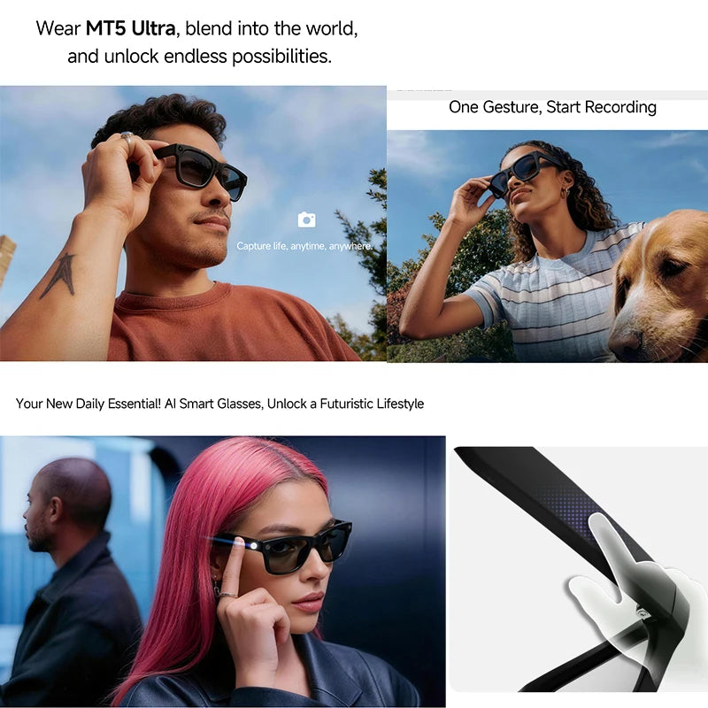 2026 New Smart Glasses 800W Take Pictures Record Al Translation WIFI Transmission AI Recognition GPT 2000MAH Music Smart Glasses