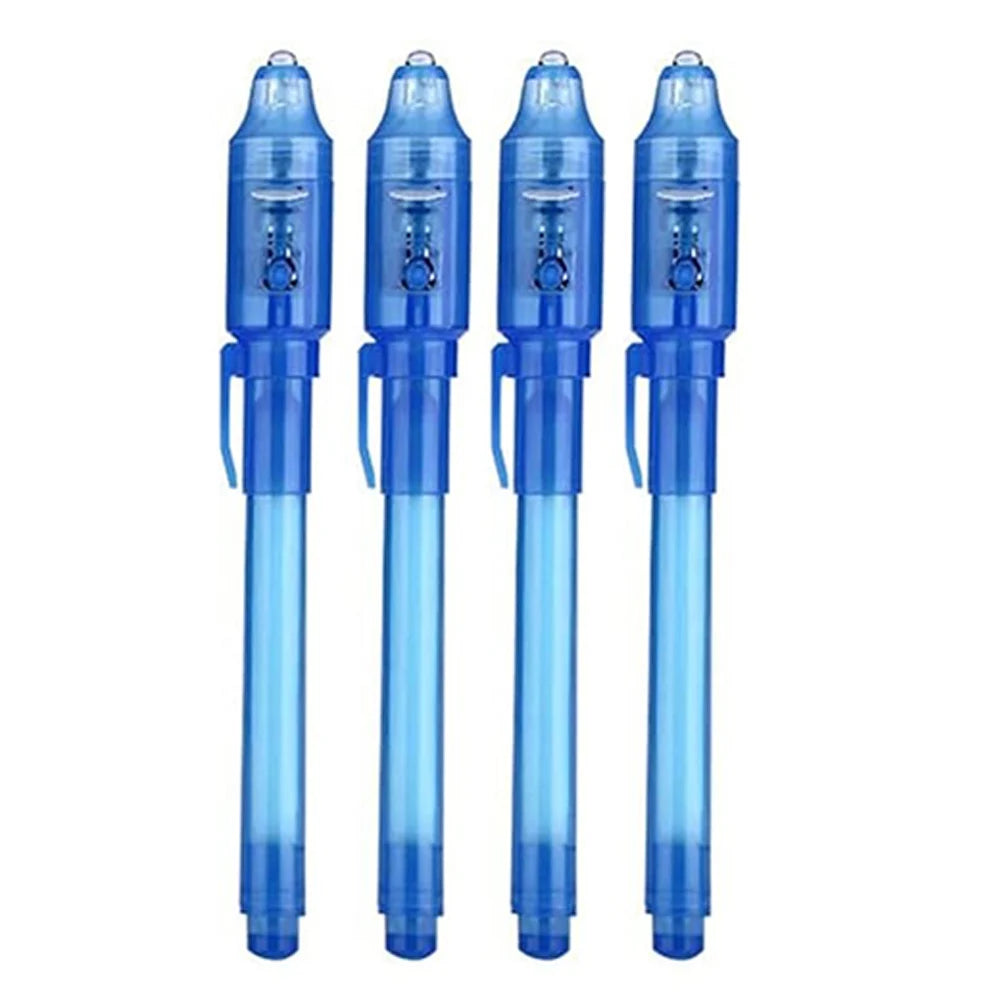 4-12pcs Invisible Ink Pen Spy Pen with UV Light Magic Marker for Secret Message Treasure Box Prizes Kids Party Favors Toys Gift