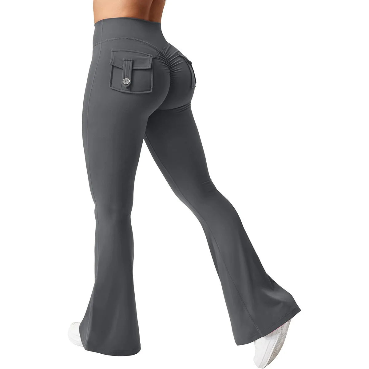 Fitness Yoga Leggings for Women Button Pocket Gym Leggings High Waist Butt Liftting Tights Leggins