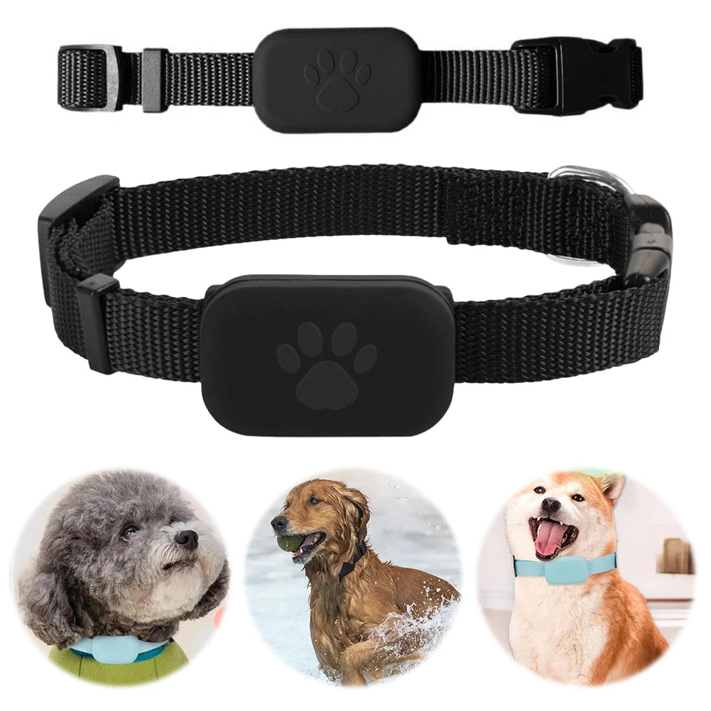 Waterproof Pet GPS Tracker - Dog & Cat Locator, with Adjustable Collar Anti Lost Dogs Real-time Tracking Device for iOS/Android