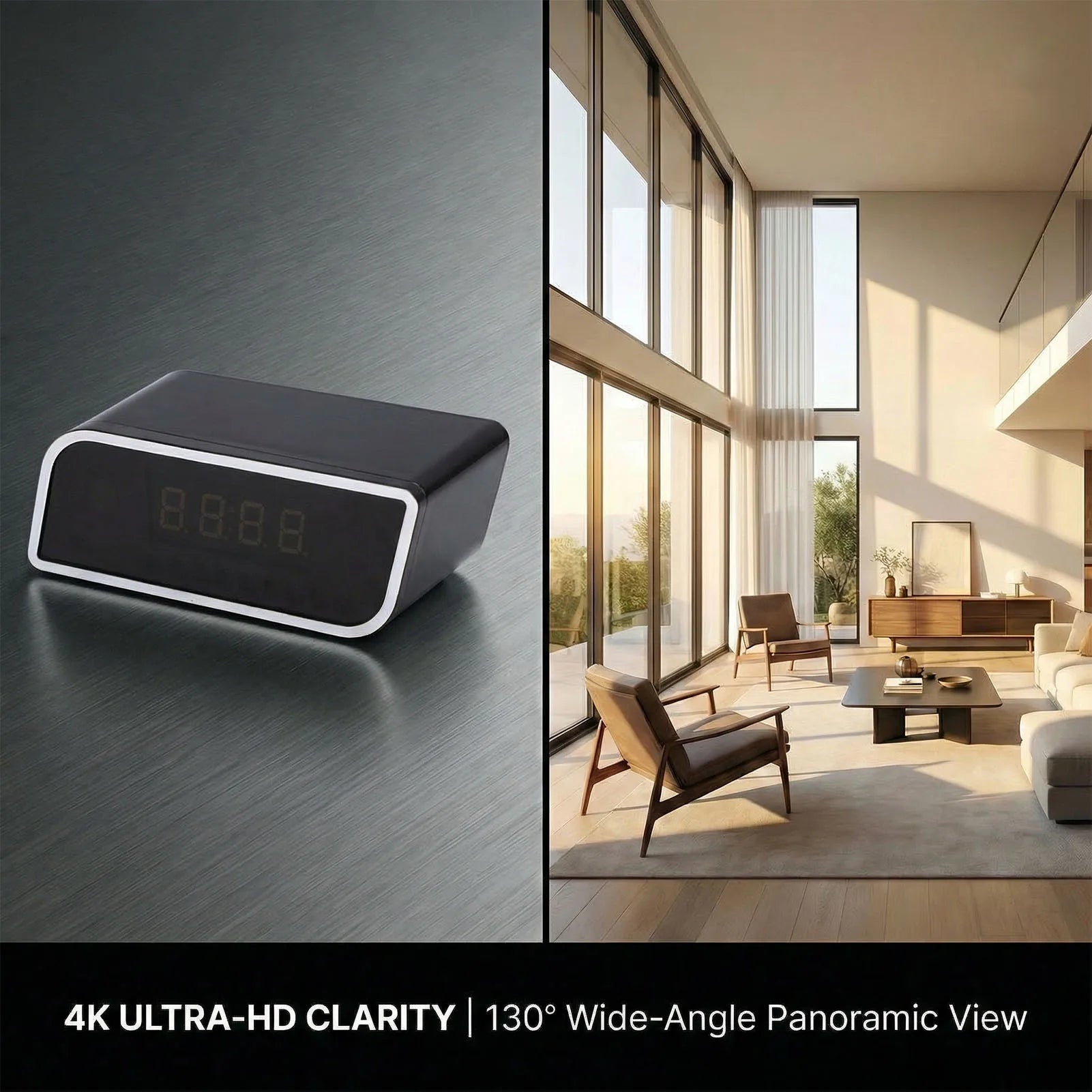 WiFi Camera Clock Wireless Camera FHD WiFi Camera Clock Indoor Wireless Security Camera with LED Time Display Motion Detection