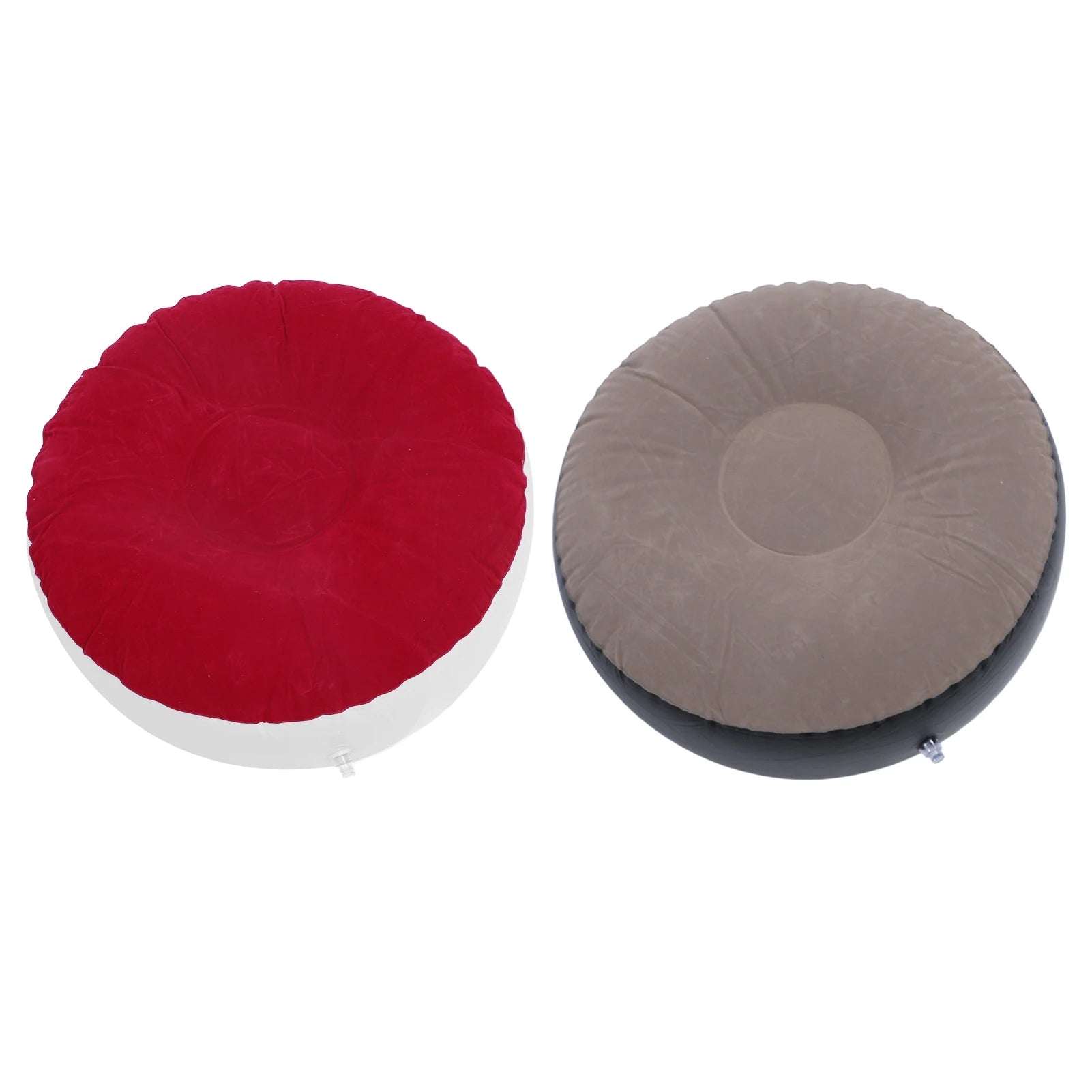 1Pc Inflatable Flocking Stool Multipurpose Lightweight Ergonomic Design Round Portable Inflatable Stool for Travel Camping