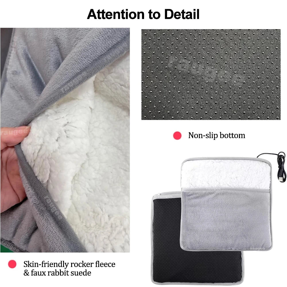 Foot Warmer Winter Electric Foot Heating Pad Soft Flannel Washable Foot Warmer Constant Temperature Heating Foot Warming Mat