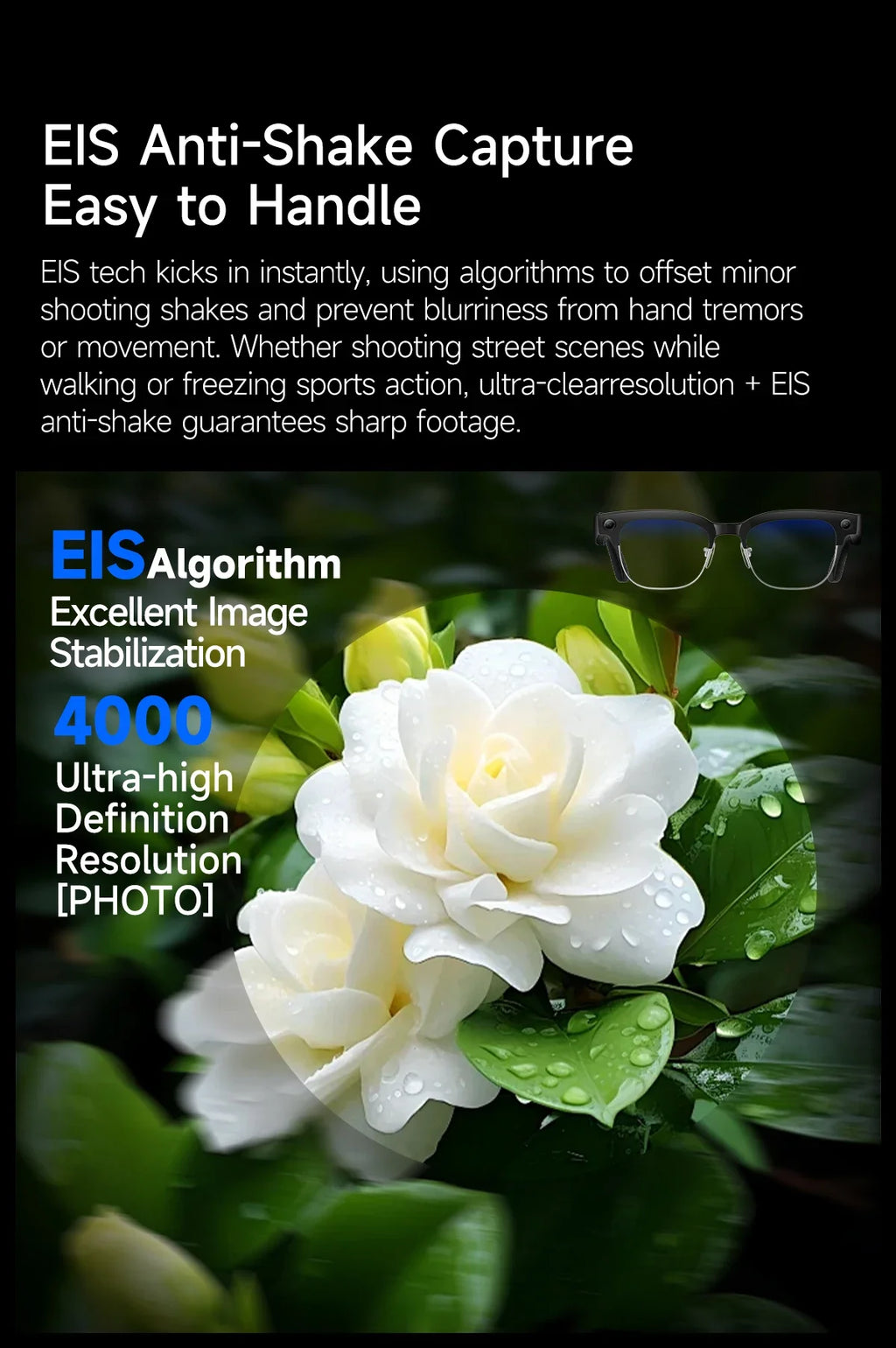 2026New AI Smart Glasses 8 Million HD Pixels Camera Photo Video Recording WIFI Transmission Sunglasses Call Music Play Men Women