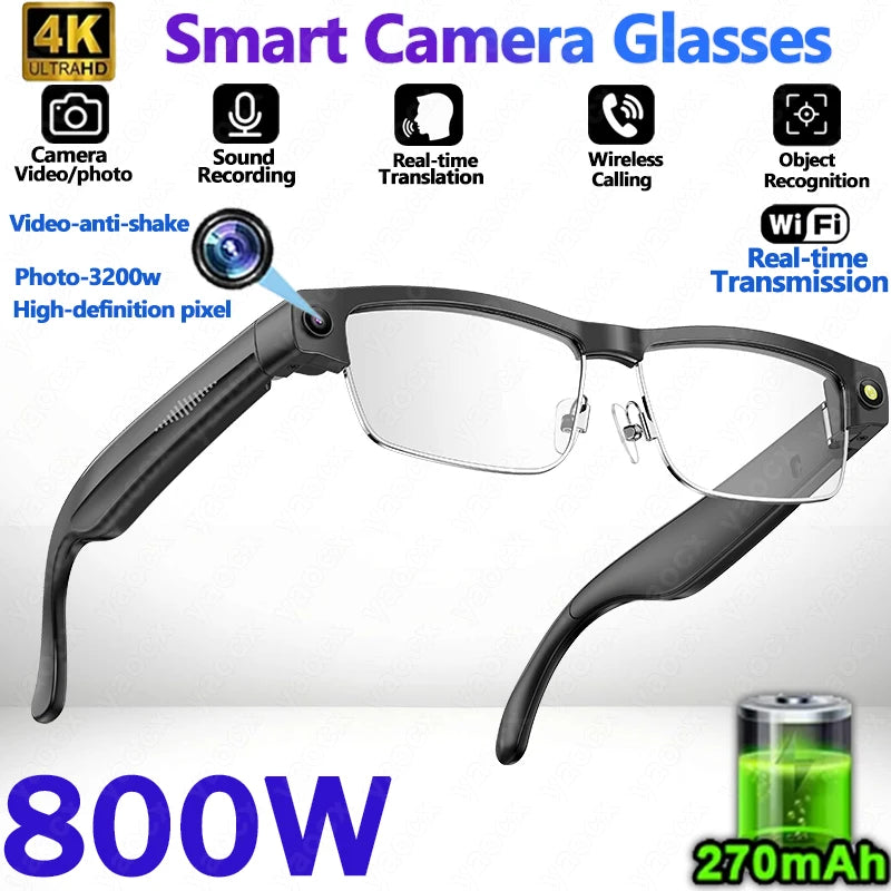 2026 4K Smart Glasses AI Translation Color-changing Lenses High-definition Voice Call Music Local Open-ear Audio Smart  Glasses