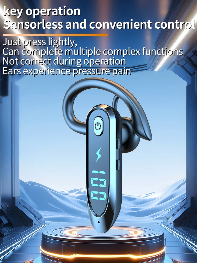 Bluetooth 6.0 Earphone Ear Hook Headphone 270 Degree Rotation LED Display HIFI Stereo Noise Reduction Headset Waterproof Earbud