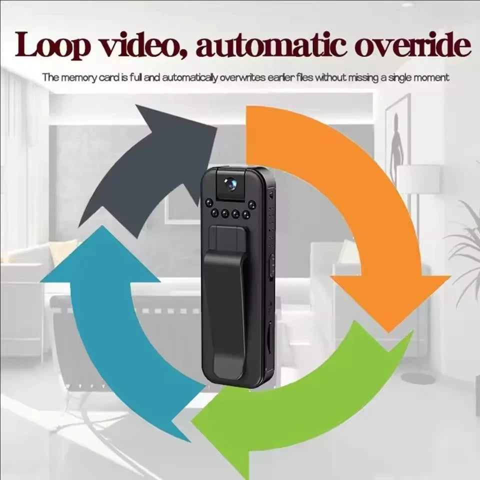 Mini Portable Camcorder, 1080P HD Camcorder With 180Rotatable Lens, Real-Time View Of Telephone, Used For Meetings And Outdoor.