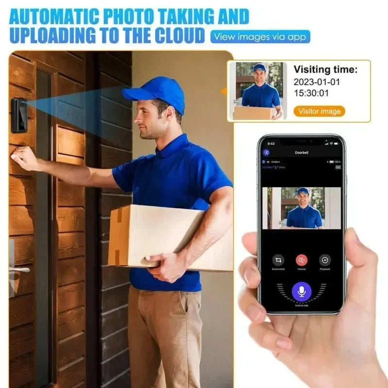 Tuya Doorbell With Camera Wireless Home Video Doorbell WIFI HD Outdoor Waterproof Door Bell Camera Security Video Intercom IR