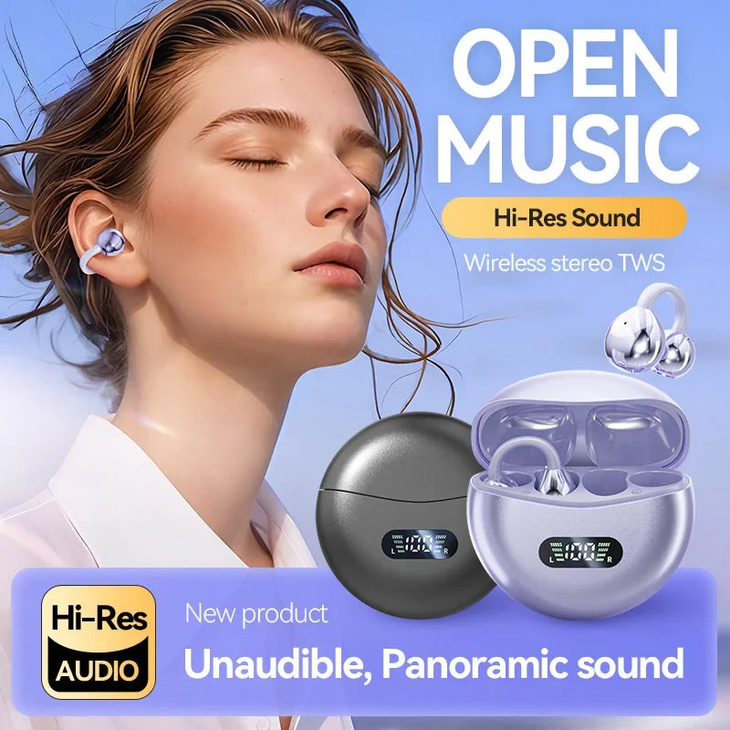 2026 Ear Clip Wireless Bluetooth Earphones High Frequency Long Endurance Low Latency Noise Reduction Gaming Sports Headphones