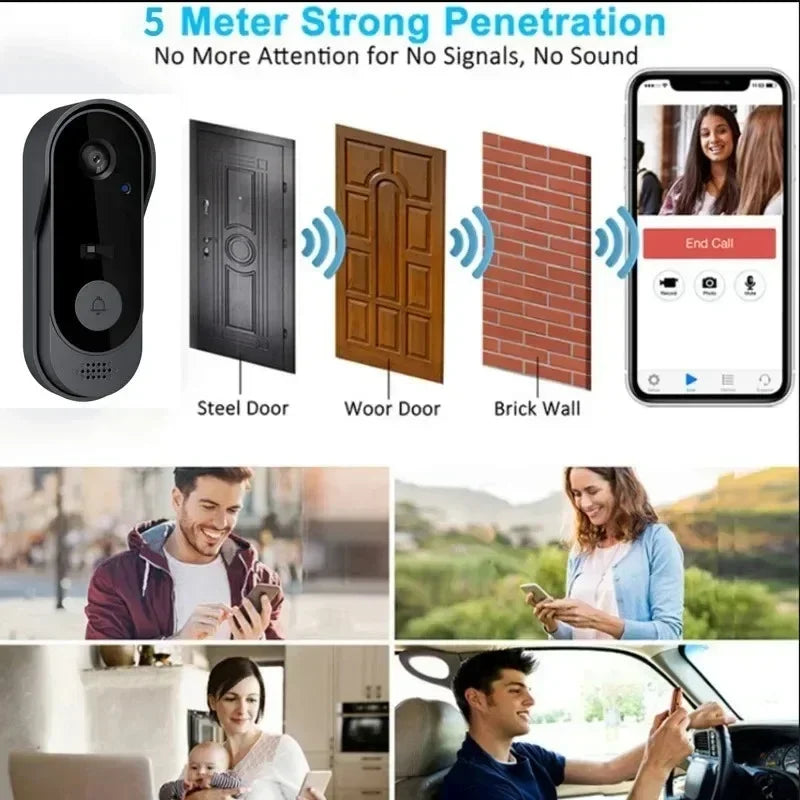 Tuya Doorbell With Camera Wireless Home Video Doorbell WIFI HD Outdoor Waterproof Door Bell Camera Security Video Intercom IR
