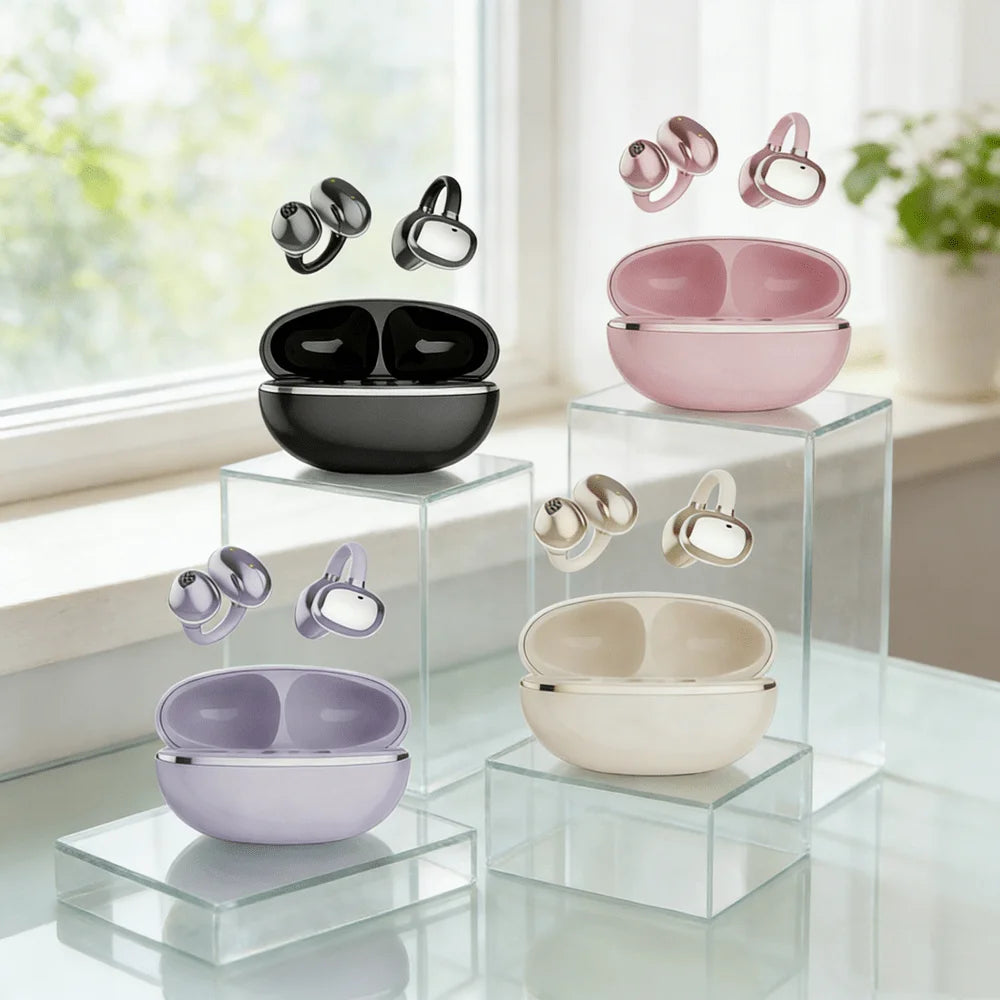 Original Ear-Clip 3D Surround Bluetooth Headphones Bone Conduction Earphone Wireless Earbuds Stereo Bass Sports Headset with Mic
