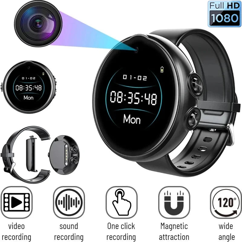 Mini Cam Sports Watch 1080P HD 3in1 Camera Wearable Camera Portable Sports DV Bracelet Camera Voice Recorder Hidden TF Card