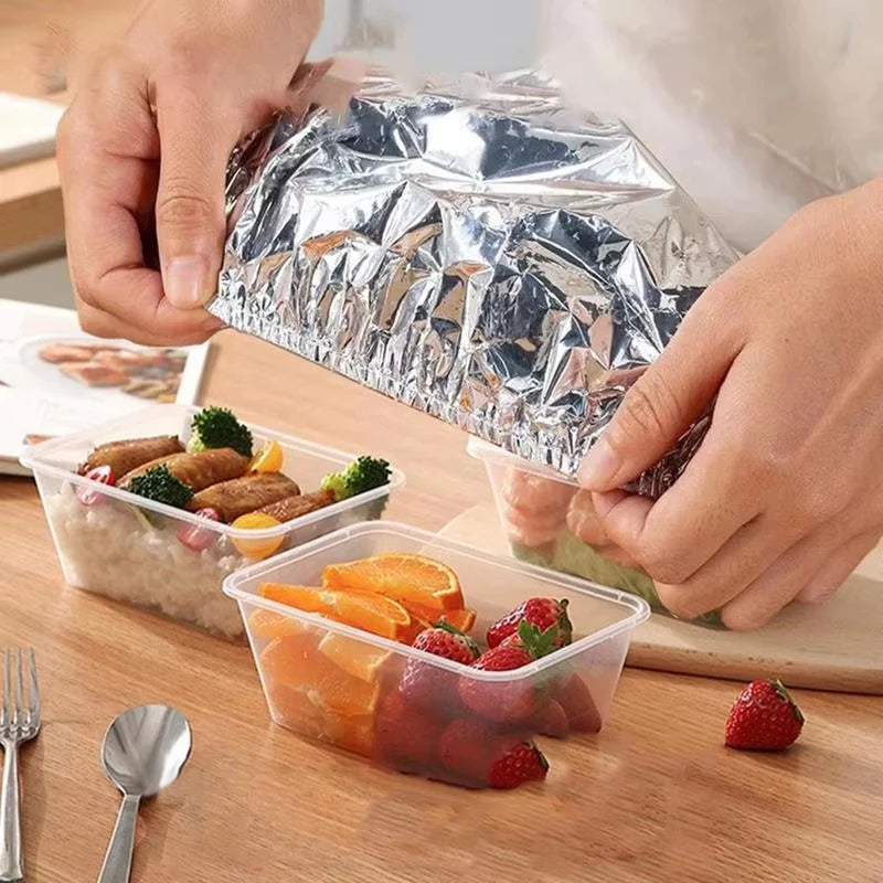 10-60pcs Reusable Aluminum Foil Bowl Cover Heat Insulation And Heat Preservation Food Grade Oven Takeaway Picnic