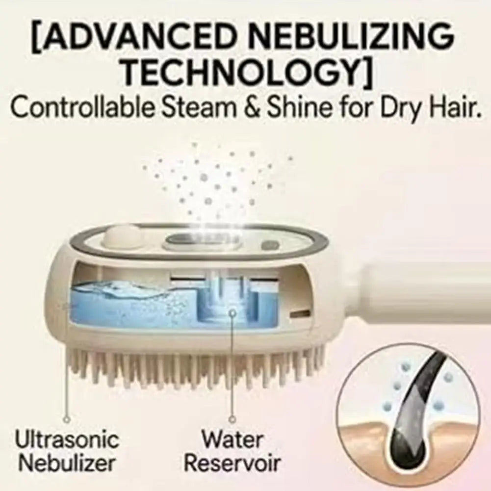 Electric Steam Brush with Water Spray Wet Electrics Hairbrush USB-C Charging for Detangling Smoothing Styling & Frizz Control