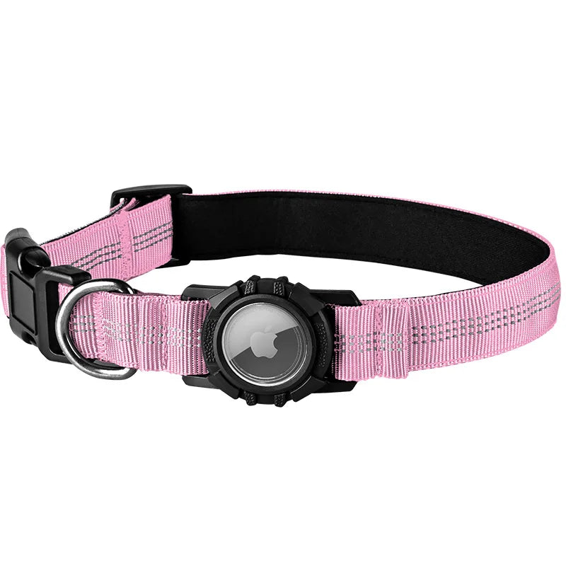 Airtag Dog Collar with Waterproof AirTag Case, Reflective Soft Padded & Safety Air Tag Pet Collar Adjustable for Large Dogs