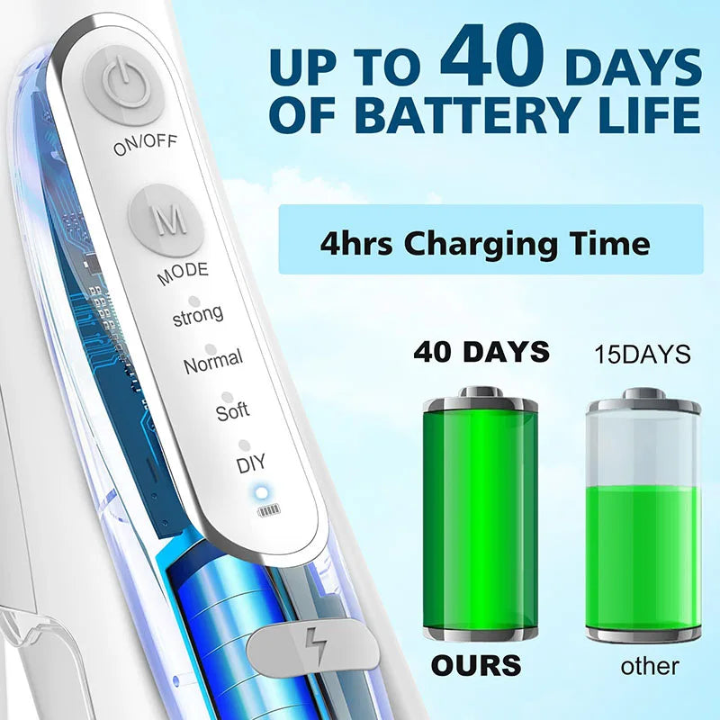 Professional Flossing Portable Electric 4Nozzle Toothbrush Combo Tonsil Stone Remover Family Oral Irrigator Water Dental Flosser