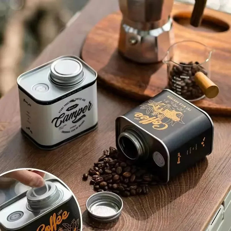 1/2pcs Household Kitchen Storage Jar, Sealed Coffee Bean Jar, Outdoor Camping Coffee Bean Moisture-Proof And Fresh-Keeping Jar