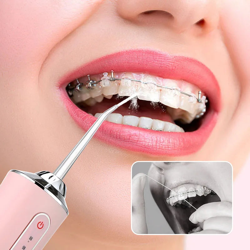 Professional Flossing Portable Electric 4Nozzle Toothbrush Combo Tonsil Stone Remover Family Oral Irrigator Water Dental Flosser
