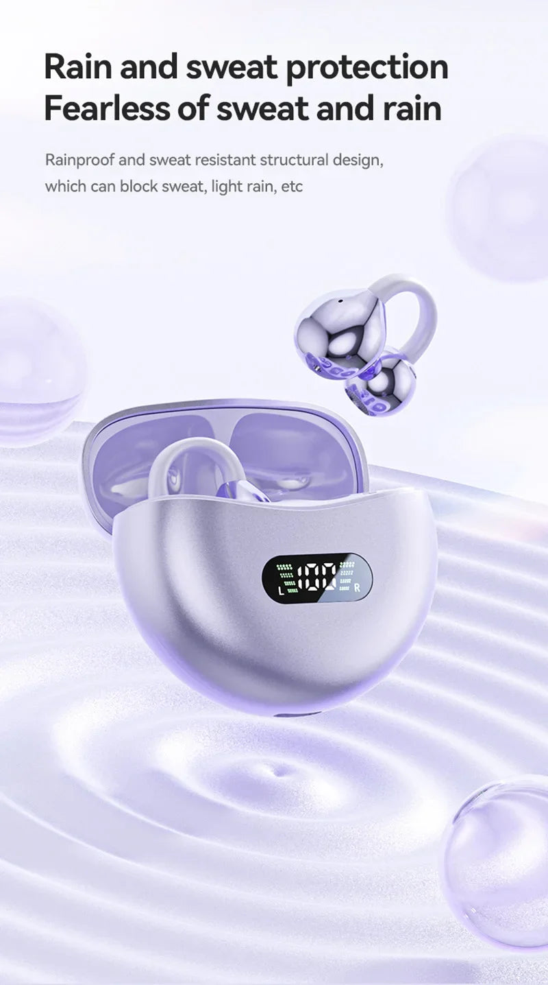 2026 Ear Clip Wireless Bluetooth Earphones High Frequency Long Endurance Low Latency Noise Reduction Gaming Sports Headphones