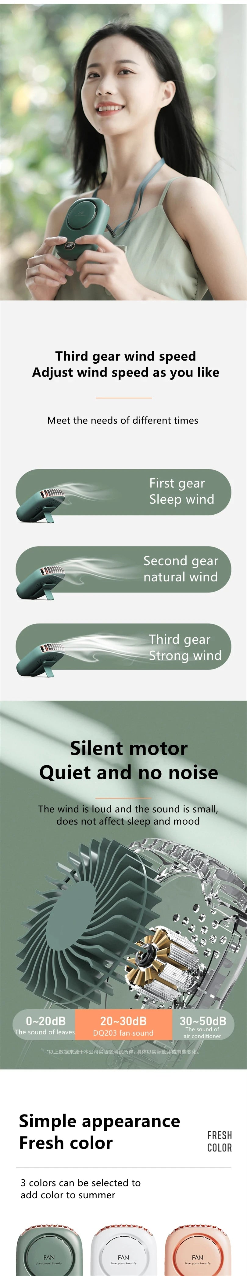 New Mini Portable Fan Portable Rechargeable Bladeless Turbo Ultra Quiet Student Hand Held Fan Outdoor Sports Travel