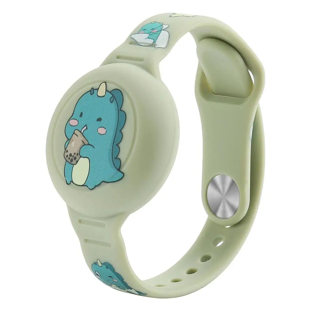 AirTag Bracelet for Kids, Waterproof Cute Cartoon Air tag Holder for Kids with Full Coverage Design Silicone Hidden Wristband