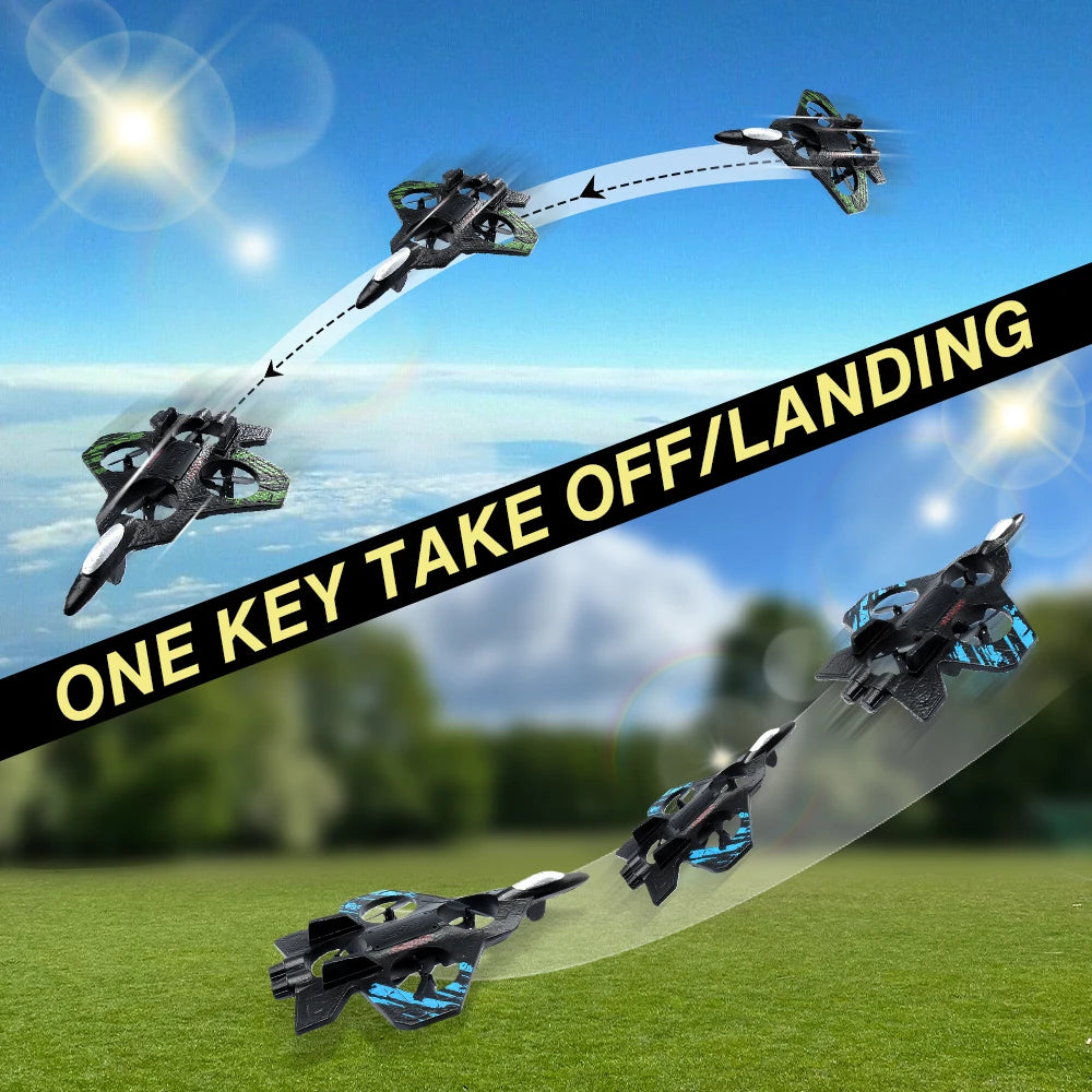 RC Airplane 2.4G Remote Control Airaraft Stunt Tumbling Helicopter Drone with LED 360 Rotation Fighter Plane Toys Gifts