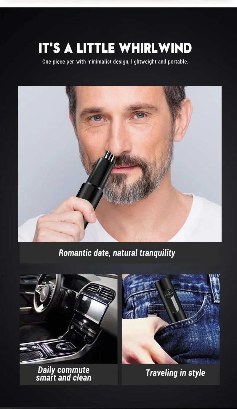 Portable Electric Nose Hair Trimmer USB charging Nose Ears Hair Eyebrow Trimmer for Men Rechargeable Painless set