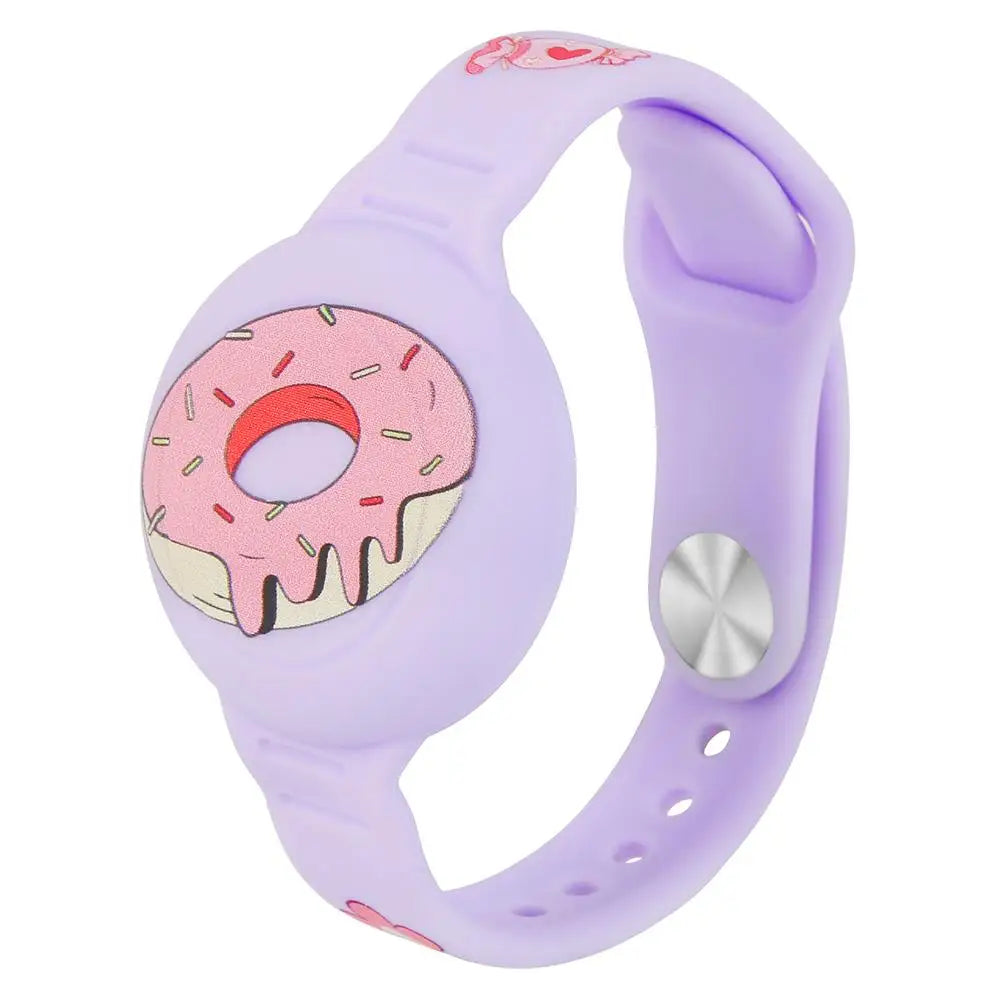 AirTag Bracelet for Kids, Waterproof Cute Cartoon Air tag Holder for Kids with Full Coverage Design Silicone Hidden Wristband