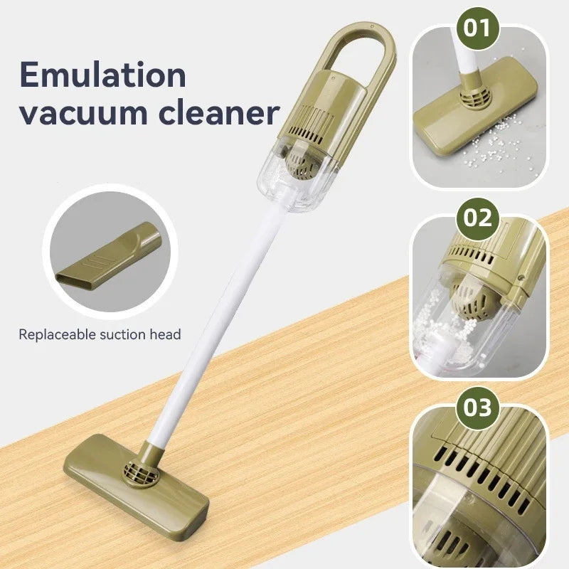 Kids Simulation Life Cleaning Toys Housework Pretend Play Tool Set &Hygiene Simulation Broom Vacuum Cleaner Tool Set for Kids