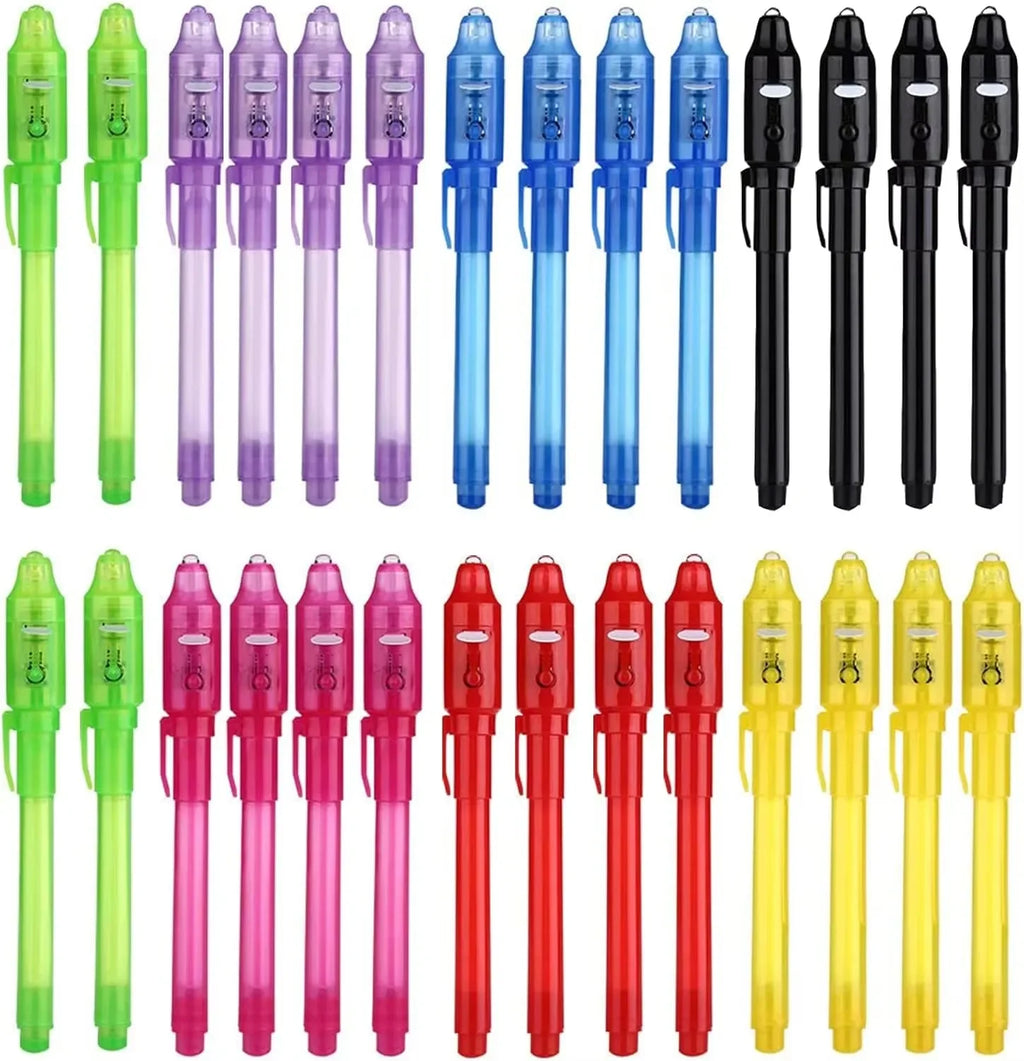 4-12pcs Invisible Ink Pen Spy Pen with UV Light Magic Marker for Secret Message Treasure Box Prizes Kids Party Favors Toys Gift