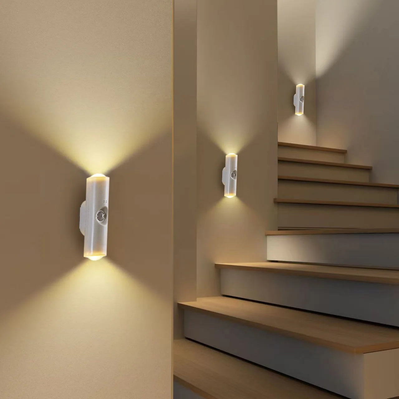 Rechargeable Magnetic LED Night Light RGB Sunset Lamp Wireless Wall Lamp With Motion Sensor For Stair Cabinet Hallway Room Decor