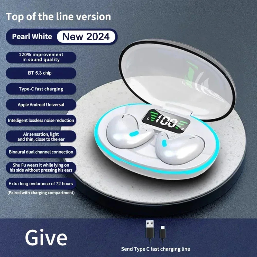 Sleeping Earbuds Wireless Mini Headphones For Work TWS Bluetooth Earphone Stereo Hidden Headsets with Mic HD Call Waterproof X55