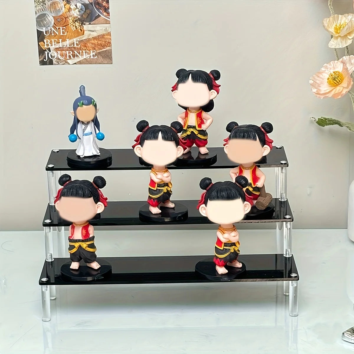 1pc Multi-Functional Perfume Step Display Rack - Black/Transparent Acrylic Desktop Organizer for Cosmetics & Bracelets, Ideal fo