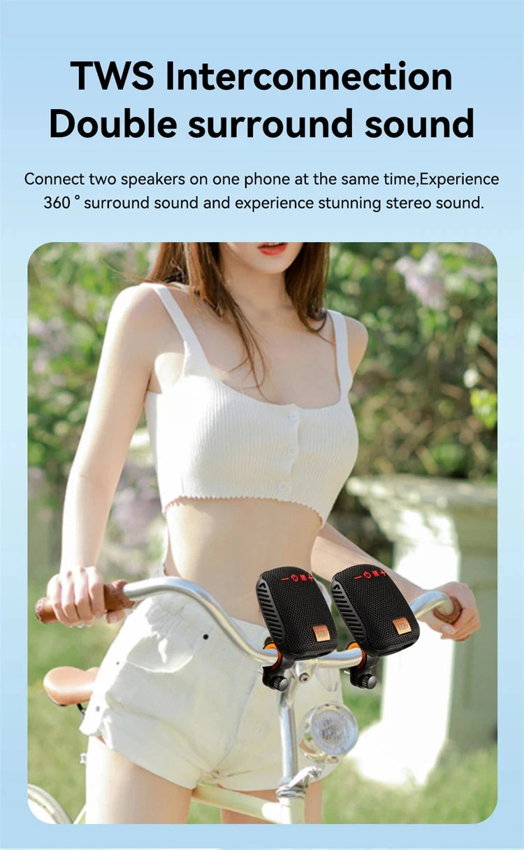 TG392 Outdoor Bicycle Bluetooth Speaker Portable Wireless Sound Box Rechargeable Handlebar Speaker Waterproof Bluetooth Speaker