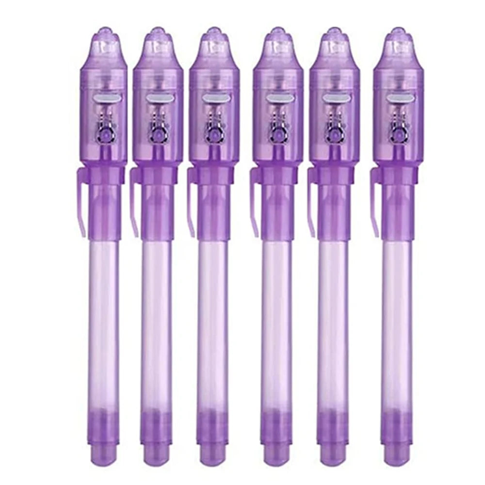 4-12pcs Invisible Ink Pen Spy Pen with UV Light Magic Marker for Secret Message Treasure Box Prizes Kids Party Favors Toys Gift