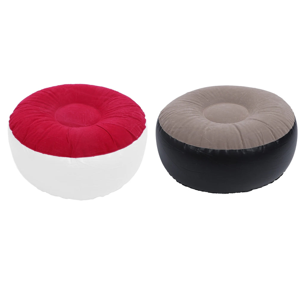 1Pc Inflatable Flocking Stool Multipurpose Lightweight Ergonomic Design Round Portable Inflatable Stool for Travel Camping