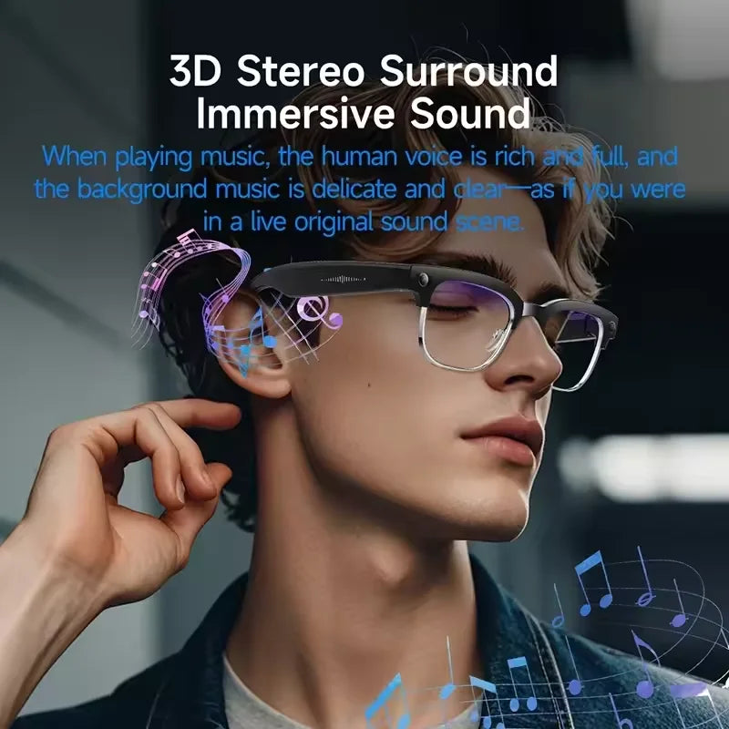 2026New AI Smart Glasses 8 Million HD Pixels Camera Photo Video Recording WIFI Transmission Sunglasses Call Music Play Men Women