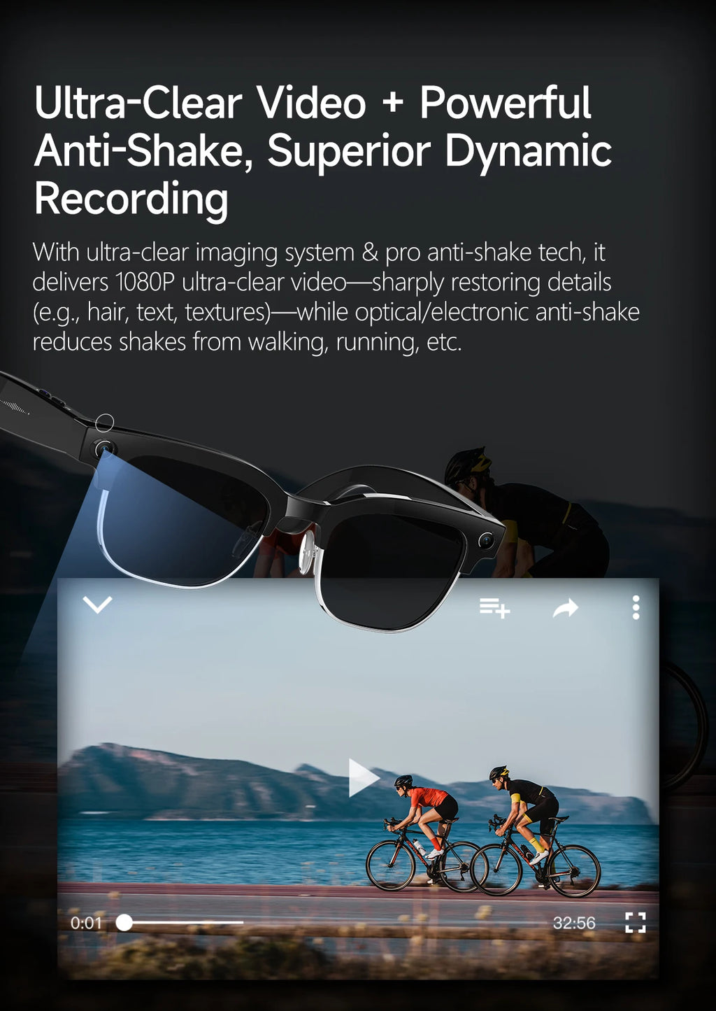 2026New AI Smart Glasses 8 Million HD Pixels Camera Photo Video Recording WIFI Transmission Sunglasses Call Music Play Men Women