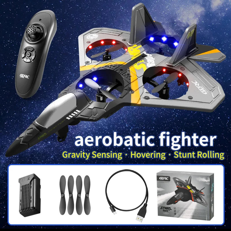4DRC Drone V17 RC Aircraft Remote Control Foam Glider RC Glider Plane Fighter Hobby Airplane Toys for Kids Beginners Adults